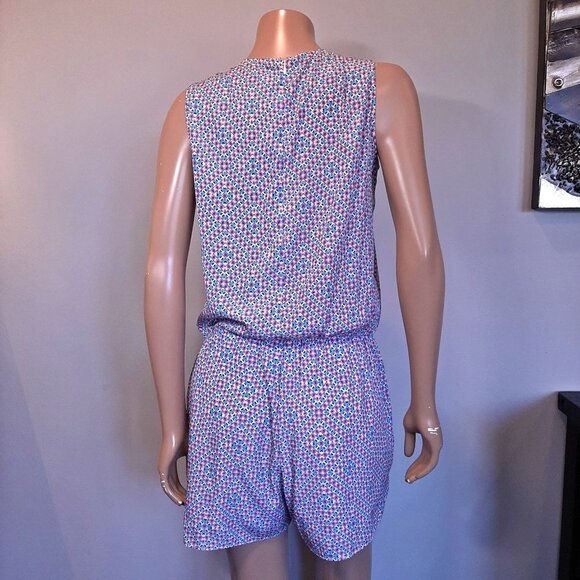 3/$20 GAP Sleeveless Romper Geometric Print Elastic Waist Pockets Shorts Tank - Picture 5 of 10